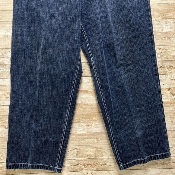 Southpole Jeans 38 (36") Blue Vintage Wide Leg Baggy Plaid Pockets Y2K Skater - Picture 4 of 15